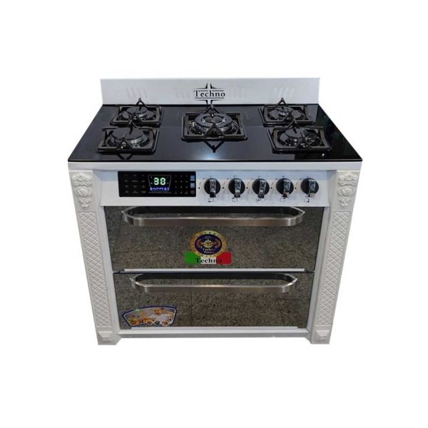 اجاق گاز طرح فر فلزی صفحه شیشه مدل 550